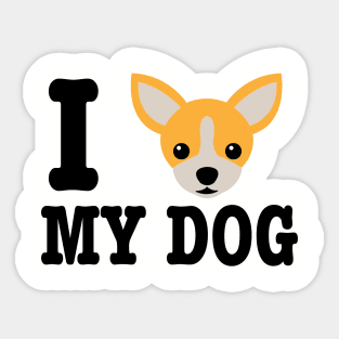 I Love My Dog - Dog Lover Dogs Sticker